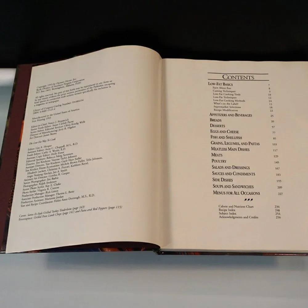 The Low-Fat Way to Cook 1993 Oxmoor House First Print Hardcover